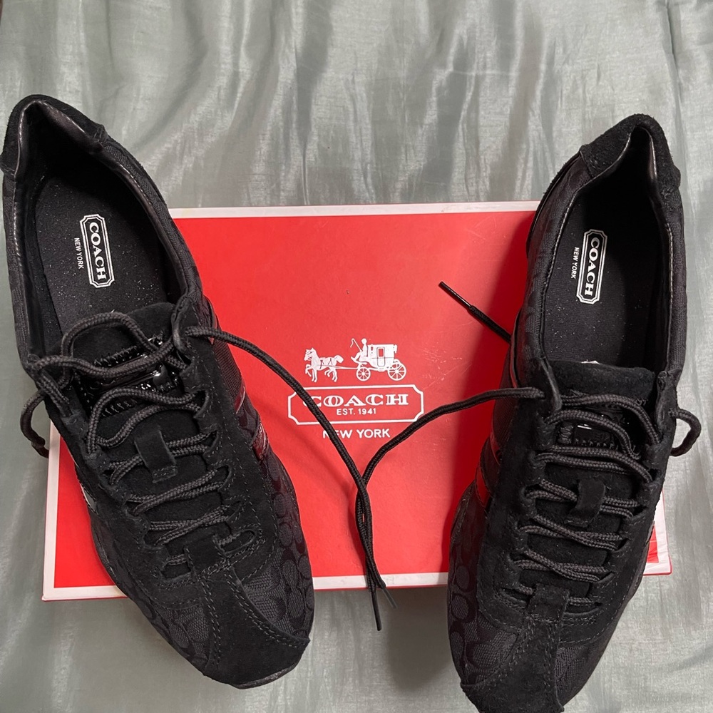 Coach Black Lace-Up Sneakers